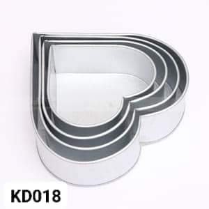 Heart Shape Galvanized Steel Made Cake Mold Set- 4 Pieces/Set