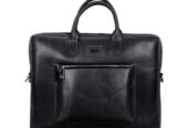 Black Leather Laptop Bag For sale