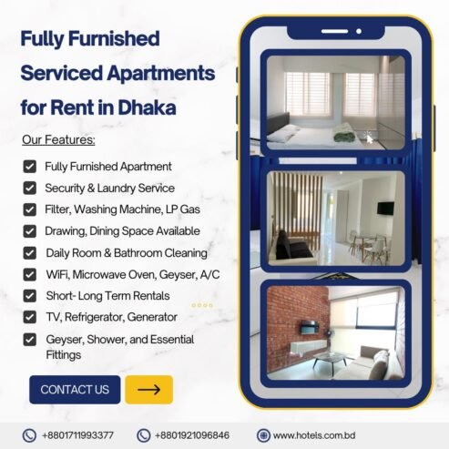 Furnished 4BHK Serviced Apartment RENT In Bashundhara R/A