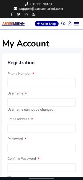 Step 5: আপনার Phone Number*, Username*, Email Adress* এবং Password* ও Confirm Password* তথ্যগুলো সঠিকভাবে পূরণ করুন। (সবগুলো তথ্য অবশ্যই পূরণ করতে হবে)