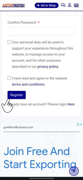 Step 7: Register লিখা বাটনে ক্লিক করুন।